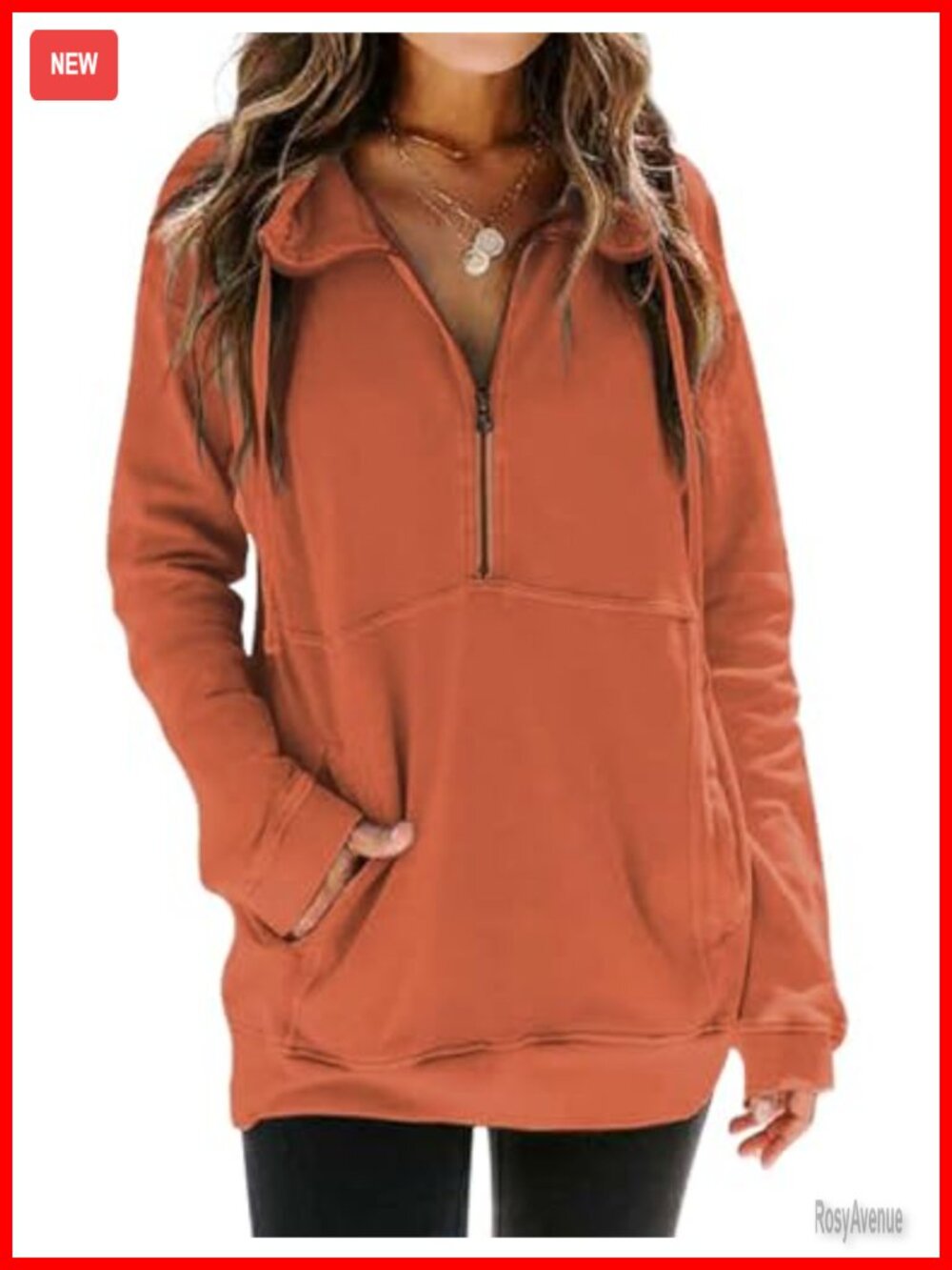 Oversized Half Zip Sweatshirt Cozy Fall Winter Pullover with Pockets